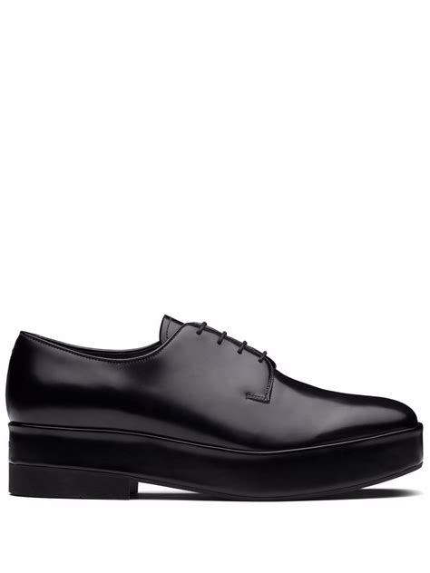 prada derby men& 39|Prada leather lace up shoes.